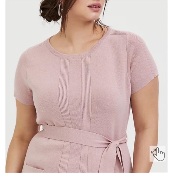5x Torrid Muave short-sleeve sweater dress with belt - NWT - Picture 3 of 5